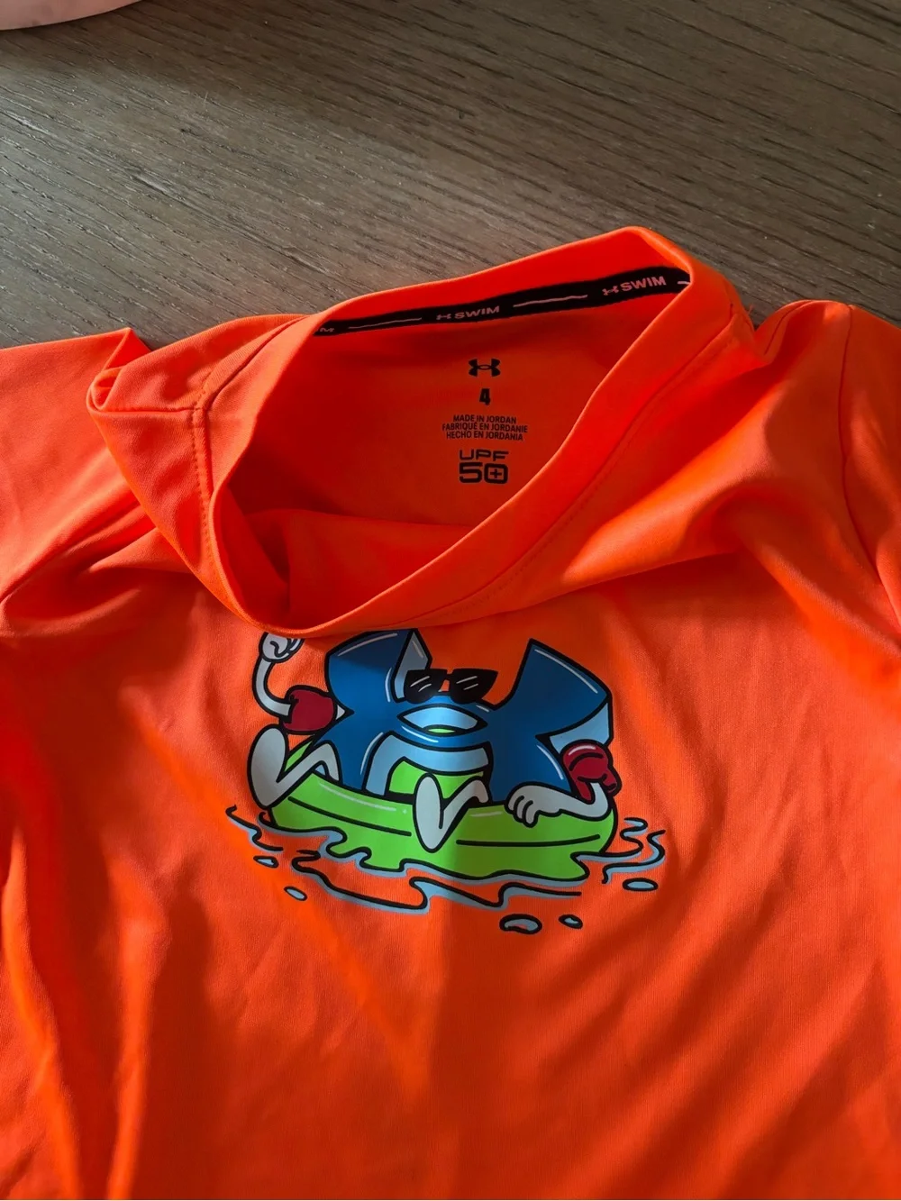 Bright Orange underarmour 4t SPF rash guard swim shirt NEW WITHOUT TAGS